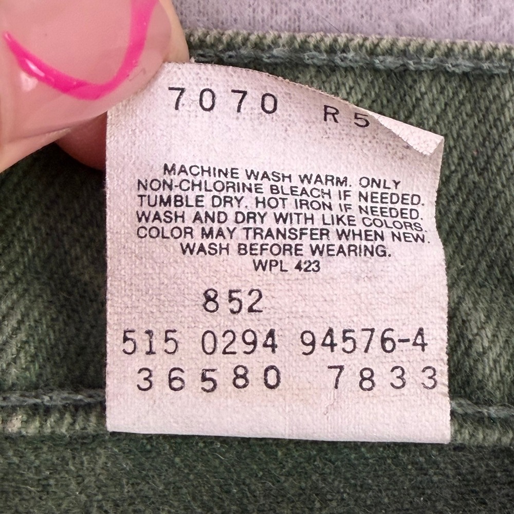 Vintage 90s Levi's 580 Baggy Jean Shorts Mens 30 Green Denim Orange Tab USA Made - Picture 8 of 12